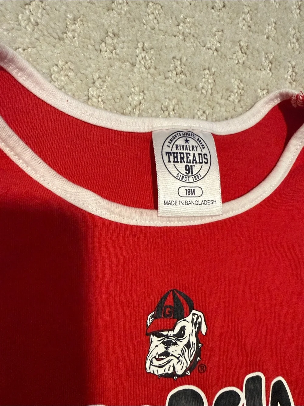 Rivalry Threads Red Georgia Bulldogs Girls' One-Piece Pajama